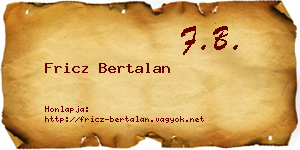 Fricz Bertalan névjegykártya