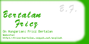 bertalan fricz business card